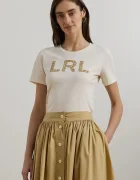 Lauren Ralph Lauren Памучна тениска дамска в бежово 200963950