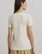Lauren Ralph Lauren Памучна тениска дамска в бежово 200963950