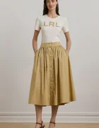 Lauren Ralph Lauren Памучна тениска дамска в бежово 200963950