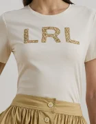 Lauren Ralph Lauren Памучна тениска дамска в бежово 200963950