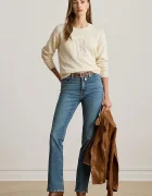 Lauren Ralph Lauren пуловер дамски от памук бежов 200979653