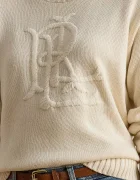 Lauren Ralph Lauren пуловер дамски от памук бежов 200979653