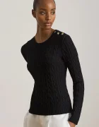 Lauren Ralph Lauren пуловер дамски с памук черен 200P14039