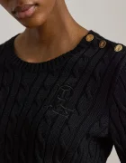 Lauren Ralph Lauren пуловер дамски с памук черен 200P14039