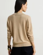 Lauren Ralph Lauren пуловер дамски с памук кафяв 200P14056