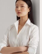 Lauren Ralph Lauren Риза Lauren Ralph дамска в бяло със стандартна кройка с класическа яка 200684553001