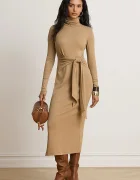 Lauren Ralph Lauren рокля с памук кафява 200980028
