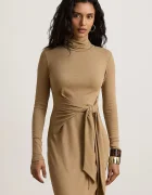 Lauren Ralph Lauren рокля с памук кафява 200980028