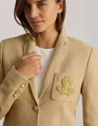 Lauren Ralph Lauren сако с едноредно закопчаване дамско от памук с еластан бежово 200797305