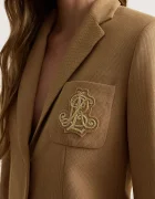 Lauren Ralph Lauren сако с едноредно закопчаване дамско от памук с еластан кафяво 200797305