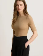 Lauren Ralph Lauren тениска дамска с памук кафява 200654963