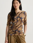 Lauren Ralph Lauren тениска дамска с памук кафява 200B27407