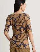 Lauren Ralph Lauren тениска дамска с памук кафява 200B27407