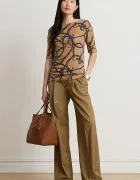 Lauren Ralph Lauren тениска дамска с памук кафява 200B27407