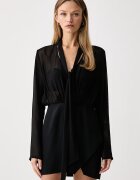 le privé рокля със застъпен дизайн от вискоза GENEVIEVE NOIR черна с изчистена шарка LP00842