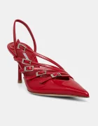 Le Silla Кожени обувки с тънък ток Chanel Scarlet