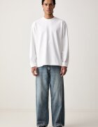 Levi's блуза с дълги ръкави мъжка от памук с еластан LS WORKWEAR бяла 0089C