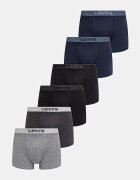 Levi's боксерки мъжки от памук с еластан 6 броя черни 37149-1305