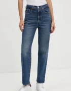 Levi's дънки straight дамски RIBCAGE STRAIGHT ANKLE тъмносини 72693