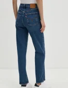 Levi's дънки straight дамски RIBCAGE STRAIGHT ANKLE тъмносини 72693