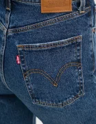 Levi's дънки straight дамски RIBCAGE STRAIGHT ANKLE тъмносини 72693