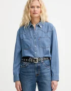 Levi's Дънкова риза дамска в бежово със стандартна кройка с класическа яка