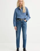 Levi's Дънкова риза дамска в бежово със стандартна кройка с класическа яка