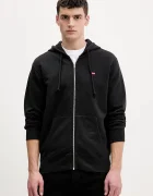 Levi's Памучен суичър THE ORIGINAL HM ZIP UP в черно с качулка изчистен дизайн 34584-0016