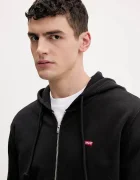 Levi's Памучен суичър THE ORIGINAL HM ZIP UP в черно с качулка изчистен дизайн 34584-0016