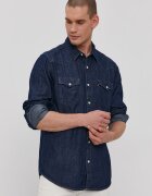 Levi's Памучна риза мъжка в тъмносиньо със стандартна кройка с класическа яка