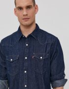 Levi's Памучна риза мъжка в тъмносиньо със стандартна кройка с класическа яка