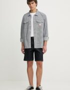 Levi's риза мъжка от памук LS WORKER - WW x WORKWEAR тъмносиня с изчистена шарка 003O2