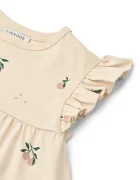 Liewood Детска рокля Neveah Printed Dress в бежово къса разкроена LW20490