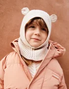 Liewood Памучен кръгъл шал Hanibal Balaclava в бежово LW20101