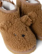 Liewood пантофи за деца Alban Bear Pile Boot Slipper кафяви LW21433
