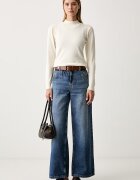 Liu Jo дънки wide leg дамски сини UF6186 D0370
