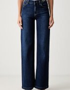Liu Jo дънки wide leg дамски тъмносини UF6096 D0375