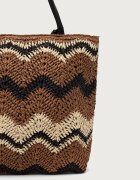 Lola casademunt чанта tote дамска от сплетена материя бежова LS2604096