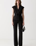 Marciano by Guess официален панталон дамски JASMINE черен с висока талия G6YB05 W3120