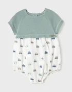Mayoral Newborn Бебешки памучен къс гащеризон