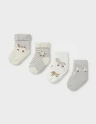 Mayoral Newborn чорапи за бебе 4 броя сиви 9107
