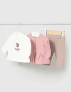 Mayoral Newborn ежедневен комплект за бебе с памук розов 2772