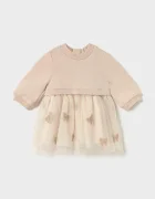 Mayoral Newborn рокля babydoll бяла 2825