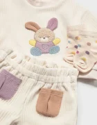 Mayoral Newborn спортен комплект анцуг за бебе от джинс бежов 2654