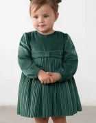Mayoral рокля babydoll зелена с изчистена шарка 2902