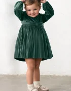Mayoral рокля babydoll зелена с изчистена шарка 2902