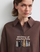 Medicine суичър дамски от памук с еластан кафяв