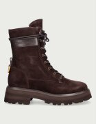 MICHAEL Michael Kors боти дамски от велур Caleb Lug Bootie кафяви 40F6CBFE5S.251