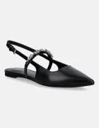 MICHAEL Michael Kors Кожени балеринки Dina Flex Sling Flat в черно с отворена пета 40R6DIFP2L.001