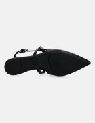 MICHAEL Michael Kors Кожени балеринки Dina Flex Sling Flat в черно с отворена пета 40R6DIFP2L.001